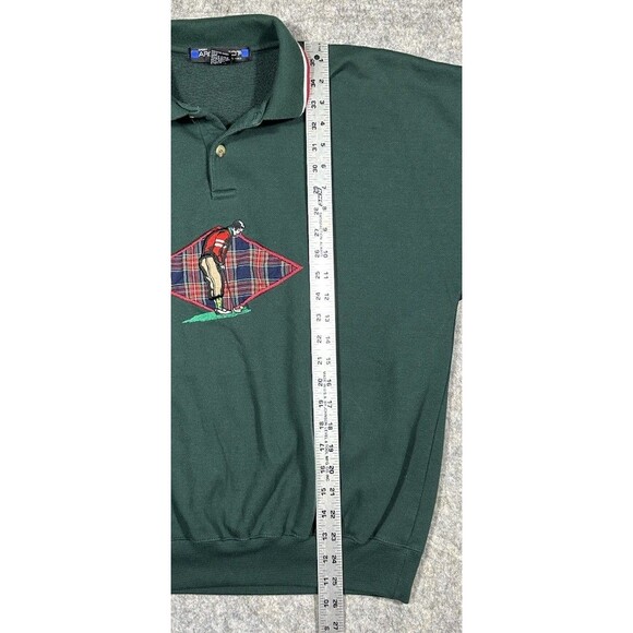 Vintage Sport Architect Golf Sweater Men’s M Green Embroidery Pullover READ - Picture 6 of 7